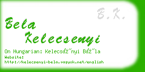 bela kelecsenyi business card